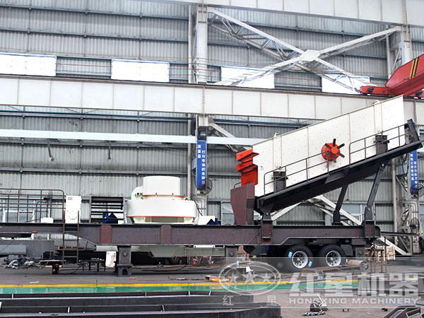 車載小型移動式制砂機生產車間 車載小型移動式制砂機生產車間