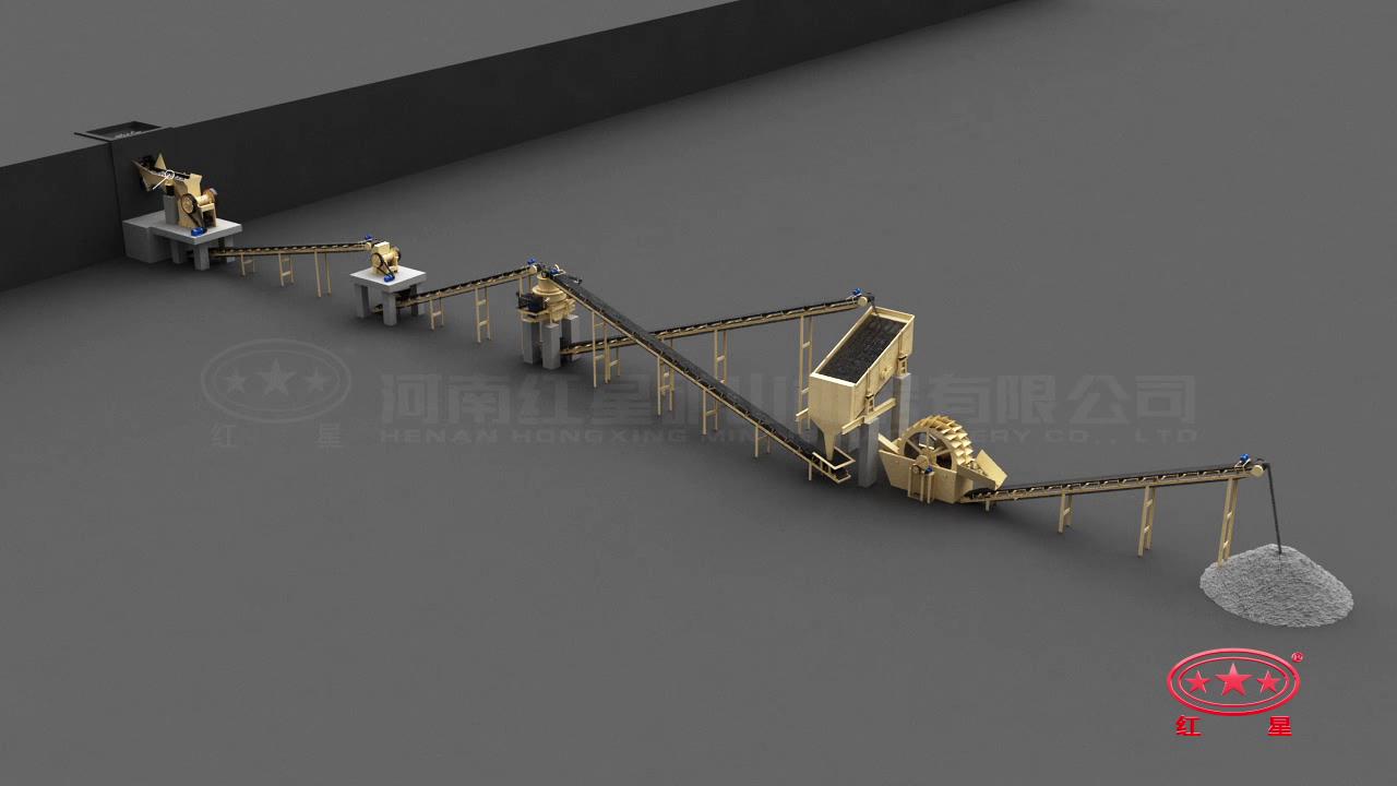 3D制砂生產(chǎn)線流程圖 3D制砂生產(chǎn)線流程圖