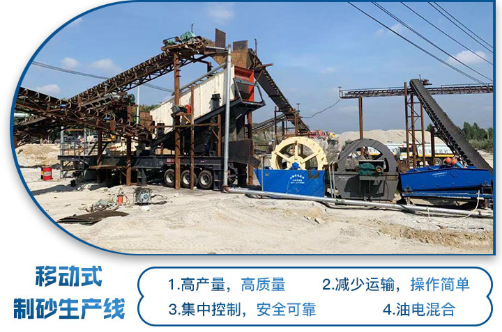 移動石子破碎機與制砂機組合成移動制砂生產線 移動石子破碎機與制砂機組合成移動制砂生產線